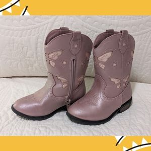Cat and Jack Pink Toddler Western Boots Size 8
